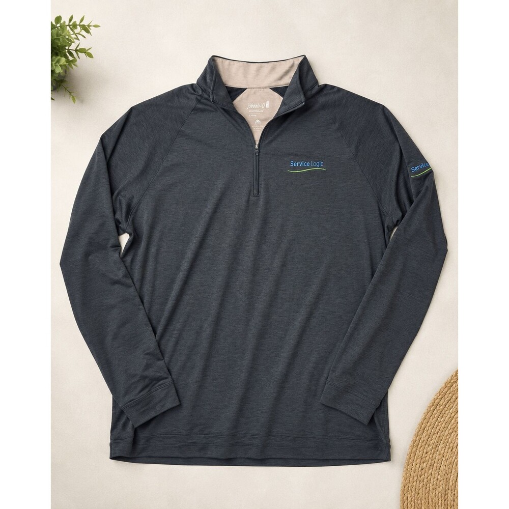 johnnie-O Freeborne Performance 1/4 Zip Men's L Wake UPF 50 Service Logic